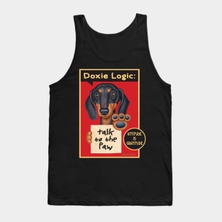 Funny doxie dog with Black Dachshund Talk to the Paw tee Tank Top